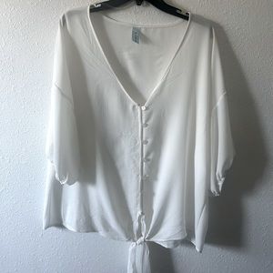 White plus size top